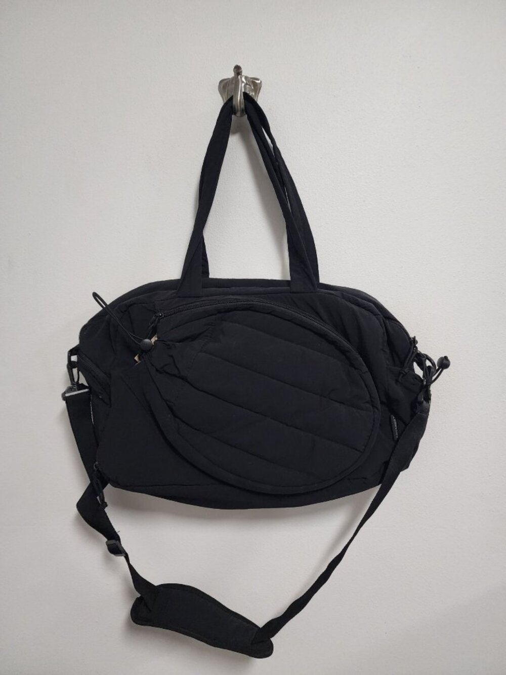 Black tennis racket duffle bag